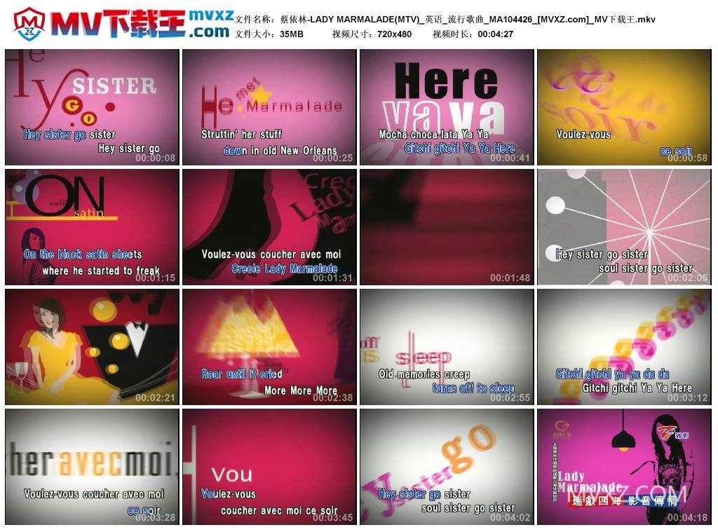 蔡依林-LADY MARMALADE(MTV)_英语_流行歌曲_MA104426